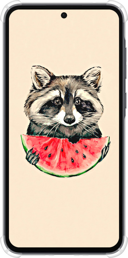 Силикон с усиленными углами чехол Енотик с арбузом для Samsung Galaxy A35 - 4605sp-3499 изображение 