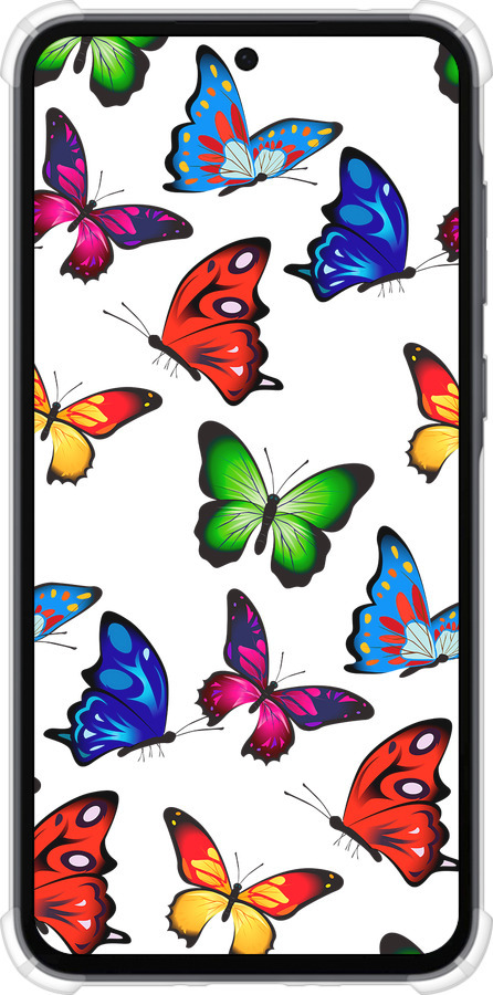 Силикон с усиленными углами чехол Красочные мотыльки для Samsung Galaxy A35 - 4761sp-3499 изображение 