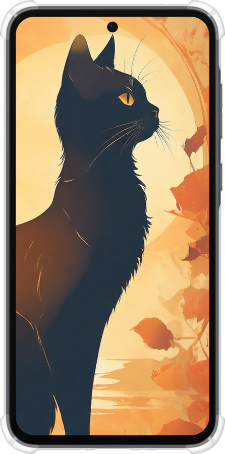 Силикон с усиленными углами чехол Черная кошка v2 для Samsung Galaxy A35 - 5830sp-3499 изображение 