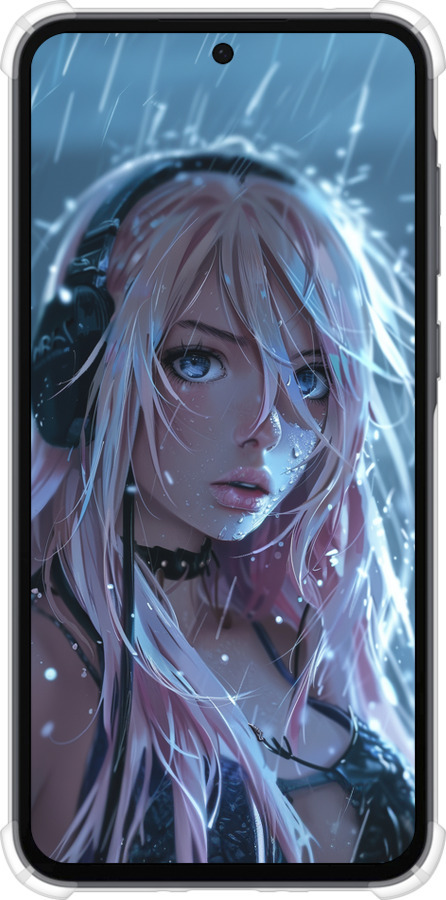 Силіконовий протиударний с посиленими кутами чехол Неоновий дощ для Samsung Galaxy A35 - 6119sp-3499 изображение 