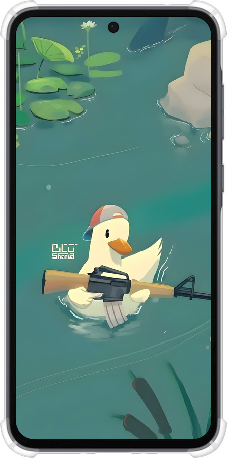 Силикон с усиленными углами чехол Уточка с автоматом для Samsung Galaxy A35 - 6356sp-3499 изображение 
