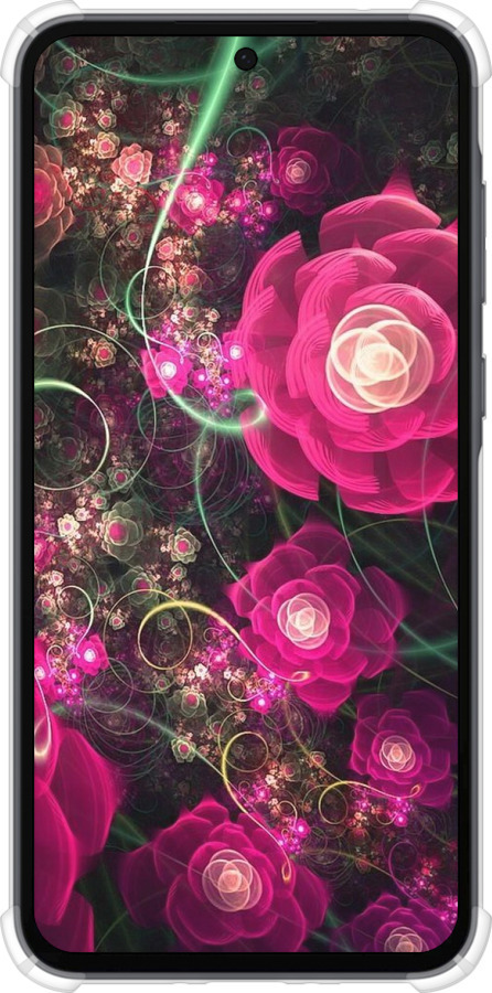 Силикон с усиленными углами чехол Абстрактные цветы 3 для Samsung Galaxy A35 - 850sp-3499 изображение 