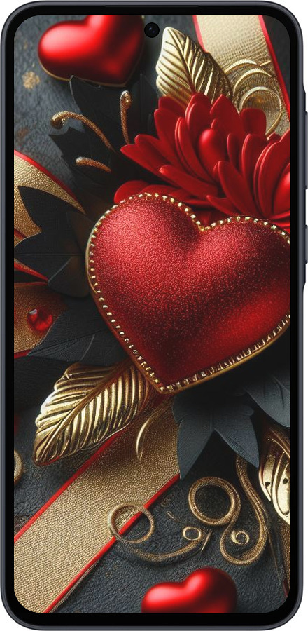 Силиконовый чехол Сердечки v2 для Samsung Galaxy A35 - 5832u-3499 изображение 