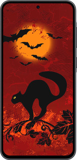 Силіконовий чехол Чорна кішка під місяцем для Samsung Galaxy A36 - 1190u-3836 изображение 