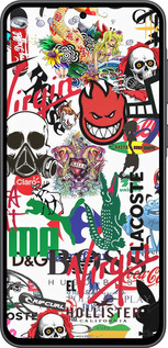 Силиконовый чехол Many different logos для Samsung Galaxy A36 - 4022u-3836 изображение 