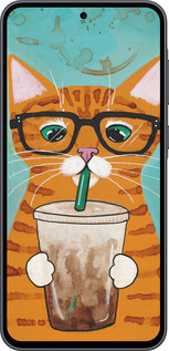Силиконовый чехол Зеленоглазый кот в очках для Samsung Galaxy A36 - 4054u-3836 изображение 