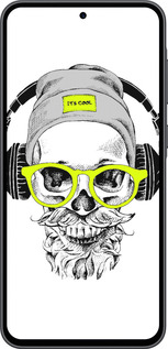 Силиконовый чехол Череп в очках и наушниках для Samsung Galaxy A36 - 4144u-3836 изображение 