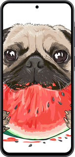 Силиконовый чехол Мопс и арбуз для Samsung Galaxy A36 - 4665u-3836 изображение 