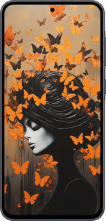 Силиконовый чехол Чехол для телефона Девушка с оранжевыми бабочками для Samsung Galaxy A36 - 5940u-3836 изображение 