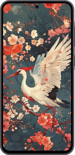 Силиконовый чехол Сакура и аист для Samsung Galaxy A36 - 6108u-3836 изображение 