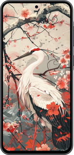 Силиконовый чехол Аист в цвету сакуры для Samsung Galaxy A36 - 6109u-3836 изображение 