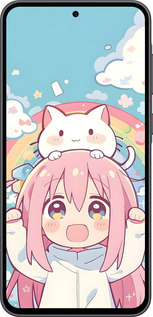 Силиконовый чехол Девочка аниме радуга для Samsung Galaxy A36 - 6304u-3836 изображение 