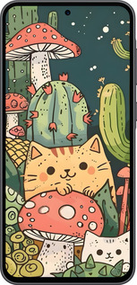 Силиконовый чехол Коты грибы для Samsung Galaxy A36 - 6321u-3836 изображение 