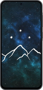 Силиконовый чехол Горы и звезды нарисованы на фоне галактики для Samsung Galaxy A36 - 6490u-3836 изображение 