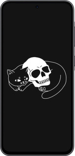 Силіконовий чехол Із зображенням кота та черепа для Samsung Galaxy A36 - 6491u-3836 изображение 