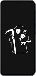 Силиконовый чехол Минималистичный арт: смерть и кошка для Samsung Galaxy A36 - 6529u-3836 изображение 