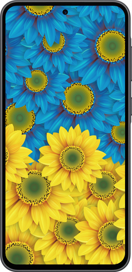 Силиконовый чехол Жёлто-голубые цветы для Samsung Galaxy A36 - 1048u-3836 изображение 