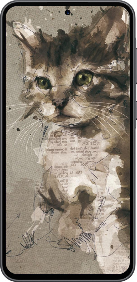 Силіконовий чехол Кошеня з плям і ліній для Samsung Galaxy A36 - 119u-3836 изображение 