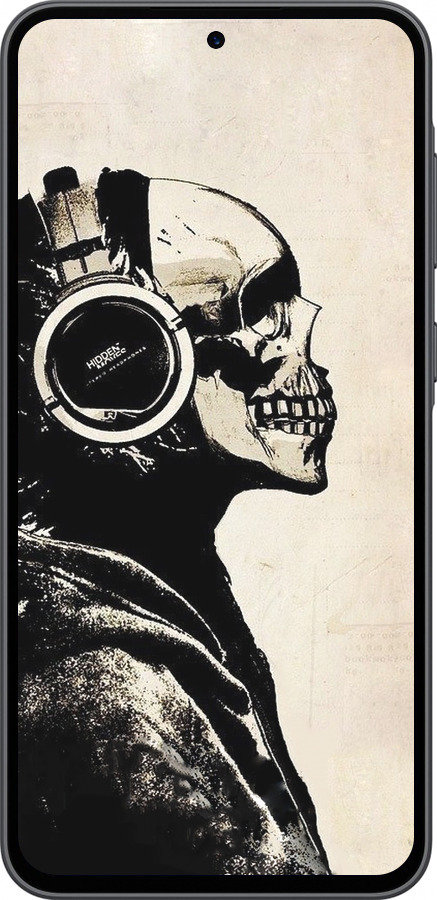 Силиконовый чехол Скелет-меломан v2 для Samsung Galaxy A36 - 1200u-3836 изображение 