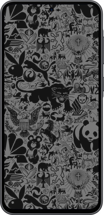 Силіконовий чехол Чорно-сірий стікер бомбінг для Samsung Galaxy A36 - 2432u-3836 изображение 