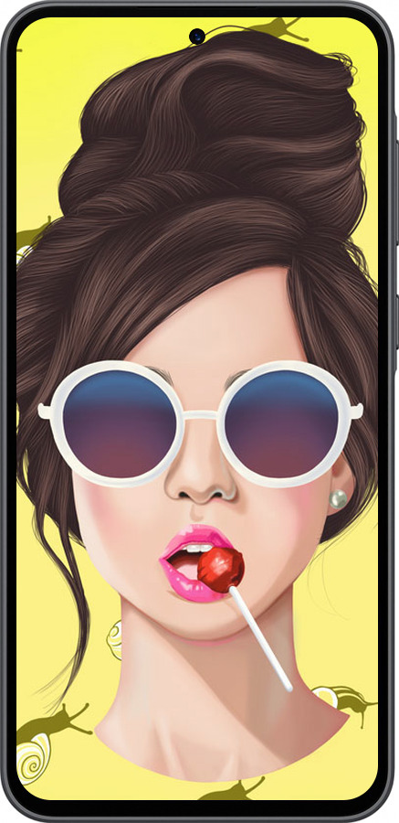 Силиконовый чехол Девушка с чупа-чупсом для Samsung Galaxy A36 - 3979u-3836 изображение 