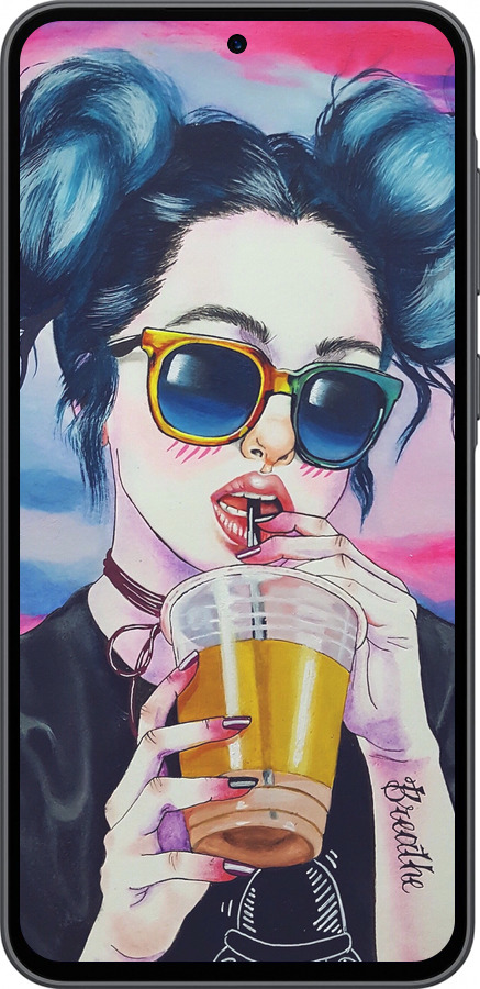 Силиконовый чехол Арт-девушка в очках для Samsung Galaxy A36 - 3994u-3836 изображение 