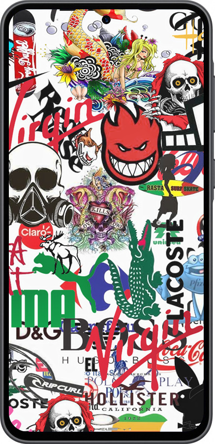 Силиконовый чехол Many different logos для Samsung Galaxy A36 - 4022u-3836 изображение 