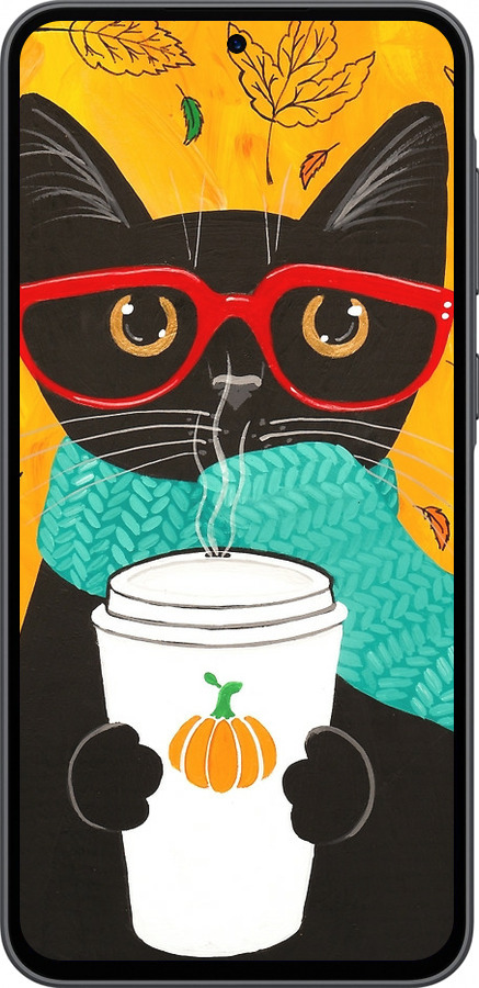 Силиконовый чехол Осенний кот для Samsung Galaxy A36 - 4026u-3836 изображение 