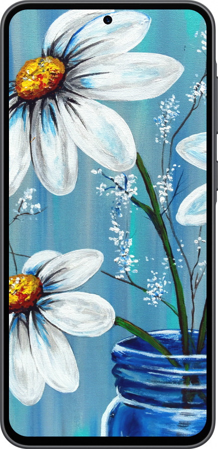 Силиконовый чехол Красивые арт-ромашки для Samsung Galaxy A36 - 4031u-3836 изображение 