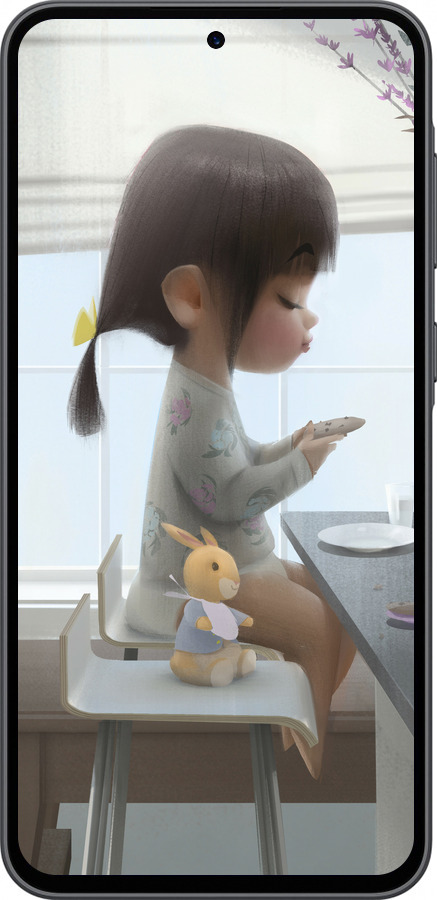 Силиконовый чехол Милая девочка с зайчиком для Samsung Galaxy A36 - 4039u-3836 изображение 