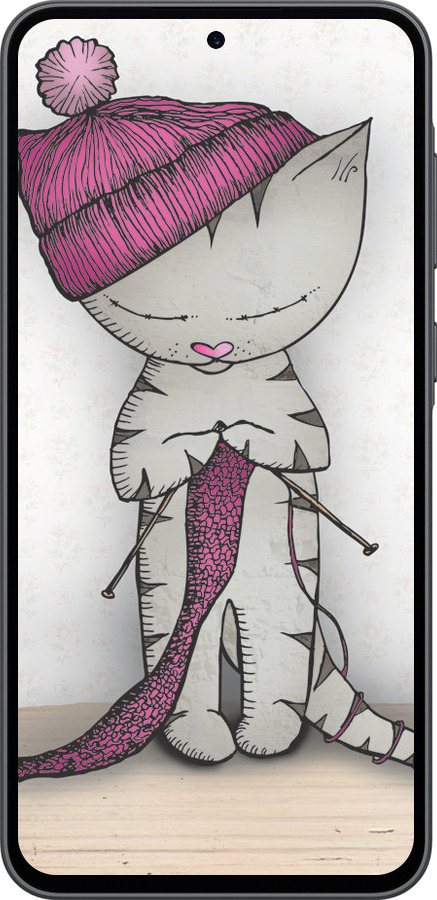 Силіконовий чехол Кішка рукодільниця для Samsung Galaxy A36 - 4056u-3836 изображение 