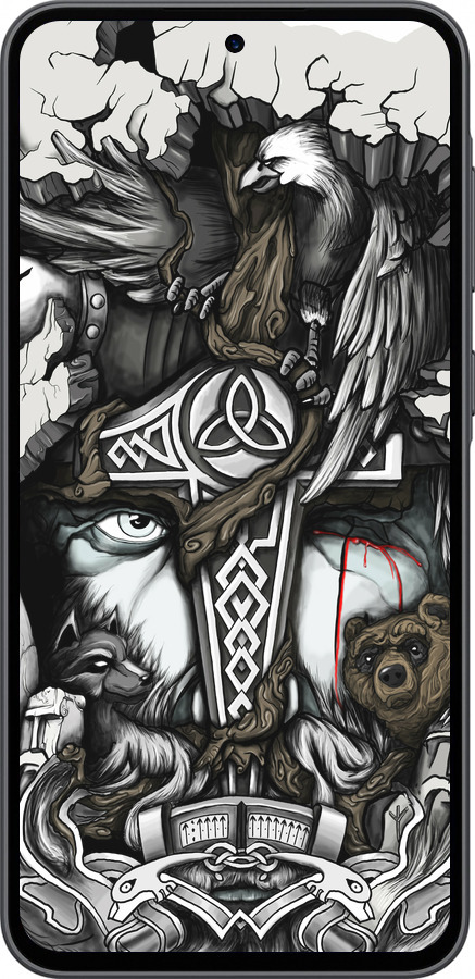 Силіконовий чехол Тату Вікінг для Samsung Galaxy A36 - 4098u-3836 изображение 