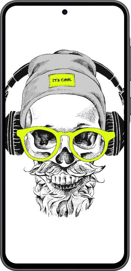 Силиконовый чехол Череп в очках и наушниках для Samsung Galaxy A36 - 4144u-3836 изображение 