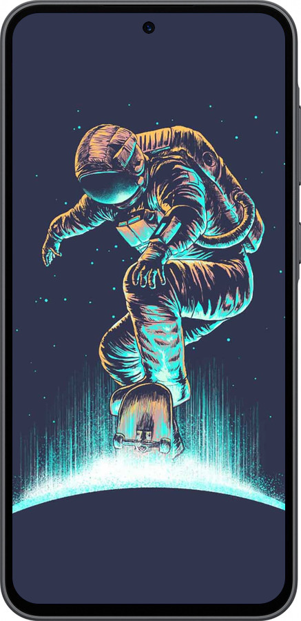 Силиконовый чехол Космонавт на скейтборде для Samsung Galaxy A36 - 4145u-3836 изображение 