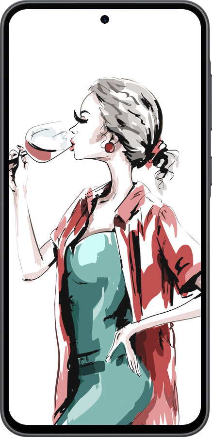 Силиконовый чехол Девушка с бокалом для Samsung Galaxy A36 - 4662u-3836 изображение 