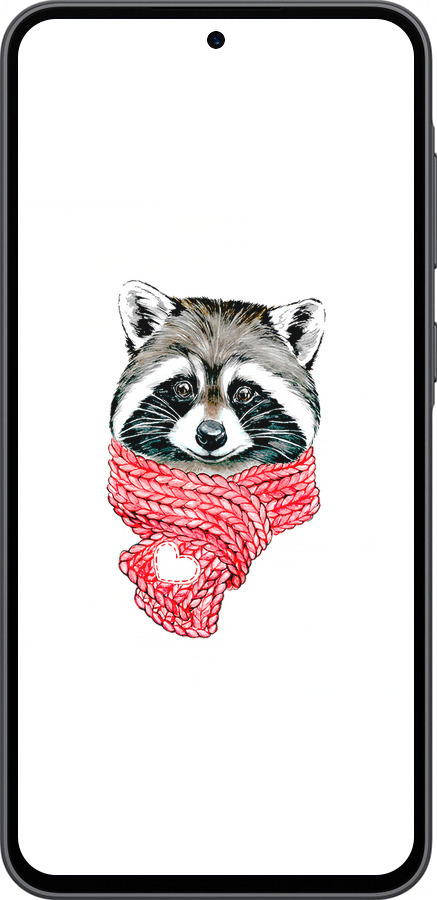 Силиконовый чехол Енот в шарфе для Samsung Galaxy A36 - 4688u-3836 изображение 