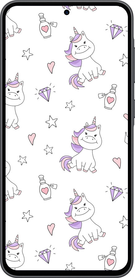 Силиконовый чехол Единорожка v2 для Samsung Galaxy A36 - 4703u-3836 изображение 