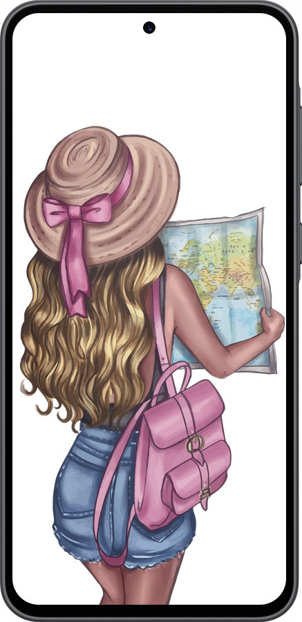 Силиконовый чехол Девушка с картой для Samsung Galaxy A36 - 4704u-3836 изображение 