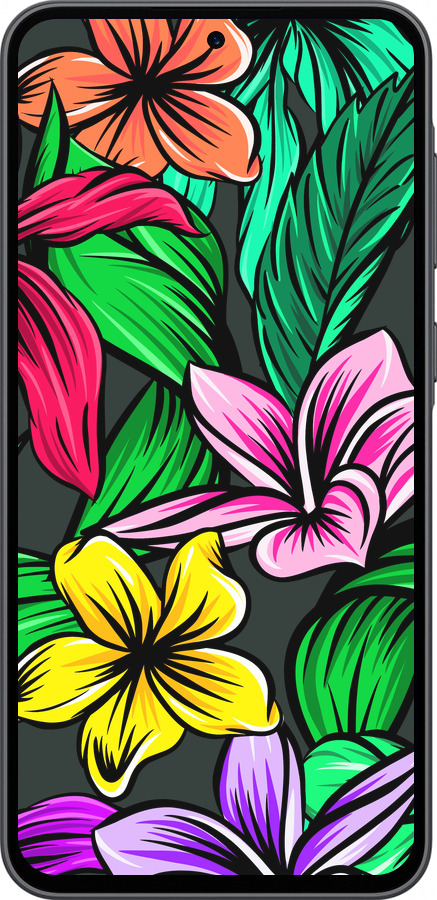 Силиконовый чехол Тропические цветы 1 для Samsung Galaxy A36 - 4753u-3836 изображение 
