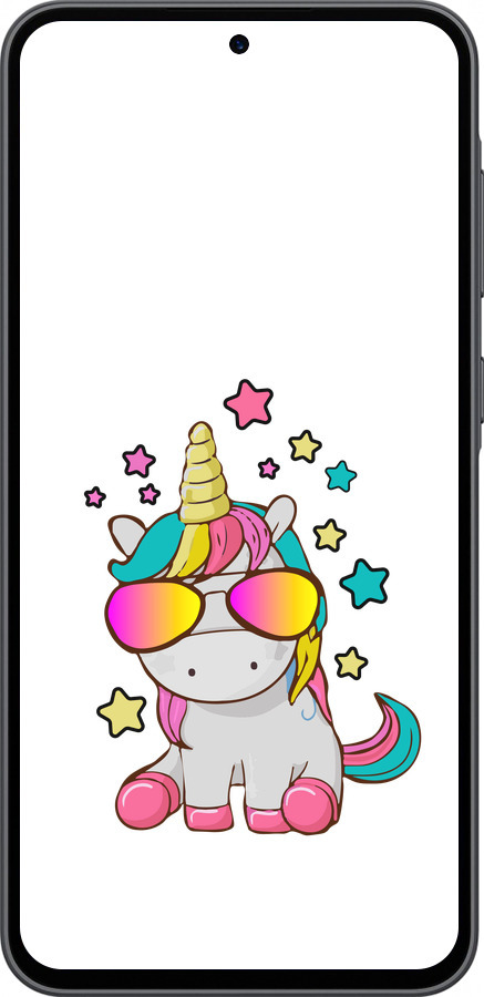 Силіконовий чехол Єдиноріг в окулярах для Samsung Galaxy A36 - 4879u-3836 изображение 