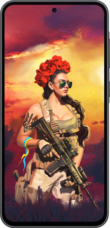 Силиконовый чехол Украинка с оружием для Samsung Galaxy A36 - 5316u-3836 изображение 