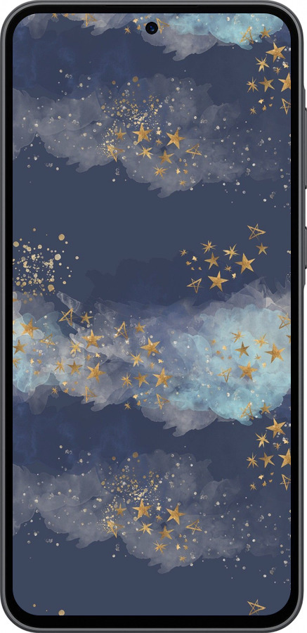 Силиконовый чехол Ночь золотые звезды для Samsung Galaxy A36 - 5421u-3836 изображение 