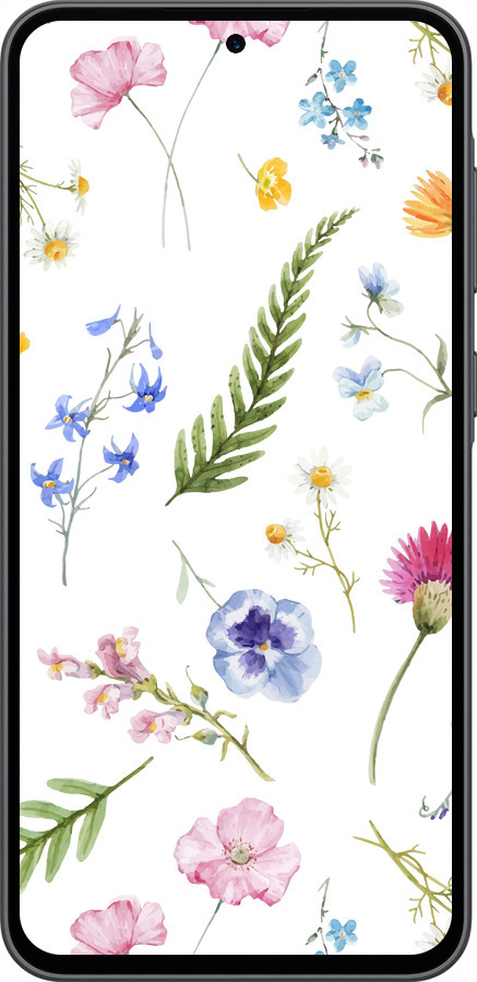 Силиконовый чехол Цветочный фон v2 для Samsung Galaxy A36 - 5472u-3836 изображение 