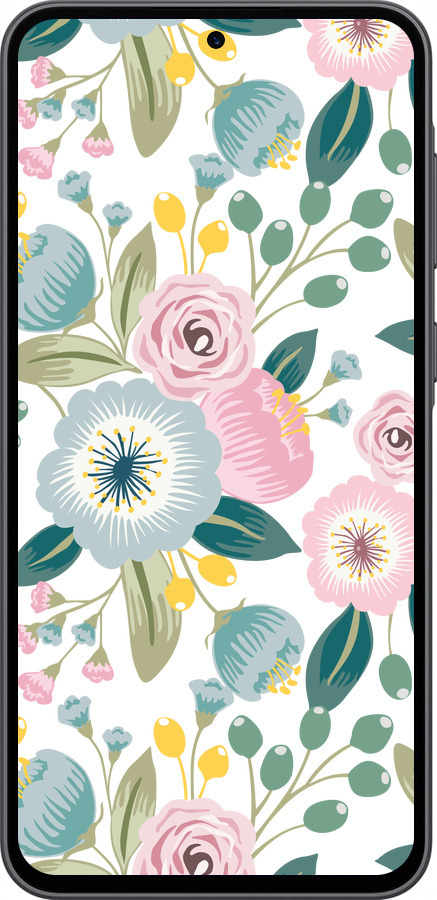 Силиконовый чехол Цветочные обои v2 для Samsung Galaxy A36 - 5602u-3836 изображение 