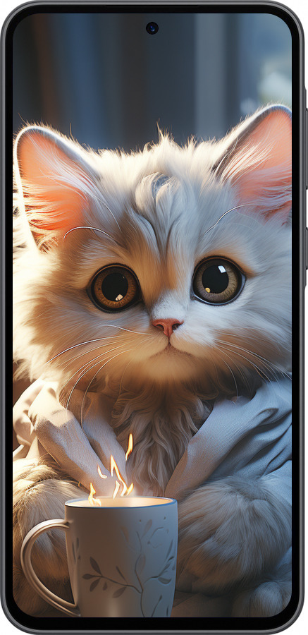 Силиконовый чехол White cat для Samsung Galaxy A36 - 5646u-3836 изображение 