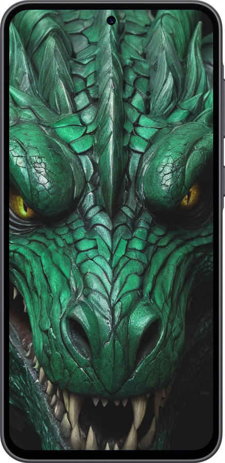 Силиконовый чехол Зелёный дракон v2 для Samsung Galaxy A36 - 5817u-3836 изображение 