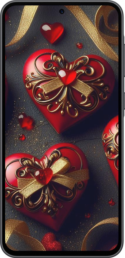 Силиконовый чехол Сердечки v4 для Samsung Galaxy A36 - 5834u-3836 изображение 