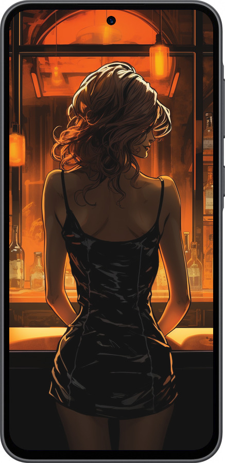 Силиконовый чехол Чехол для телефона Девушка в баре для Samsung Galaxy A36 - 5947u-3836 изображение 