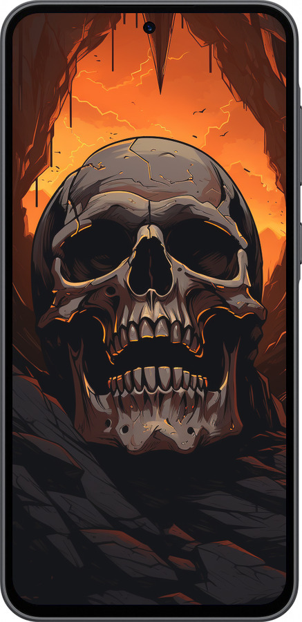 Силиконовый чехол Череп в пещере для Samsung Galaxy A36 - 5959u-3836 изображение 