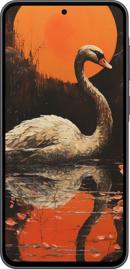 Силиконовый чехол Лебедь для Samsung Galaxy A36 - 5964u-3836 изображение 